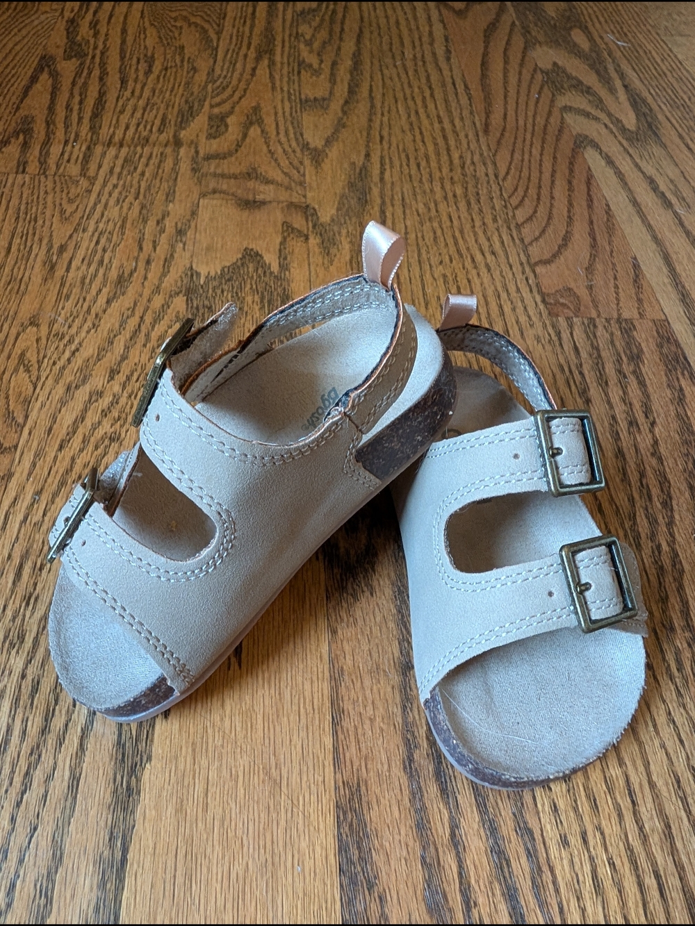 OshKosh B'gosh Tan Double Buckle Toddler Sandals Never Worn